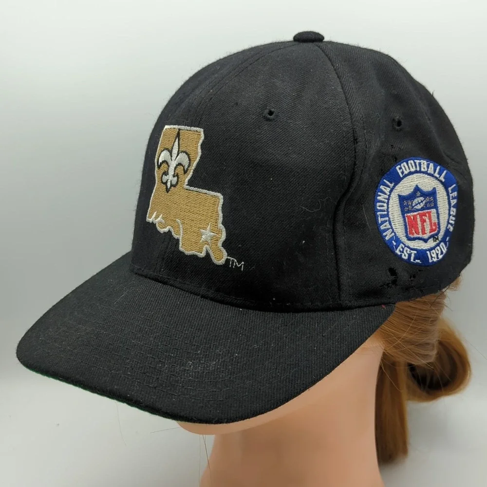 *HOLES* Vintage Starter New Orleans Saints Fitted Cap Hat 7 1/4 Wool Distressed